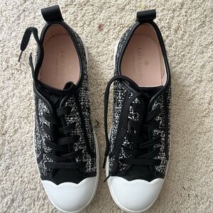 Kate Spade Black and White Tweed Sneakers